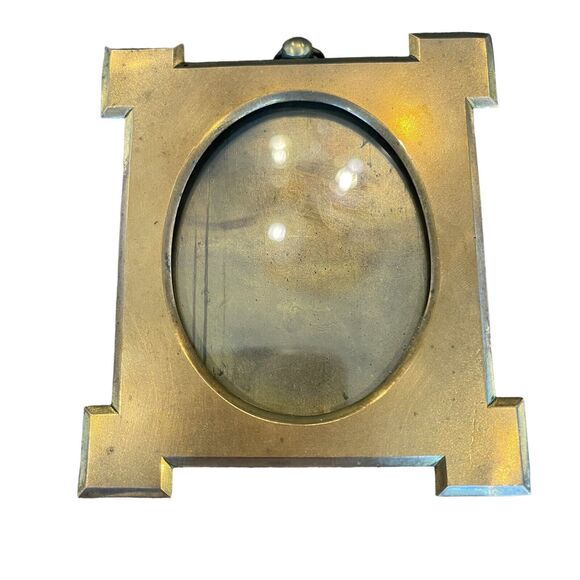 VTG English Brass Metal Spandrel Hanging Picture Frame Signed Marion London - Picture 1 of 10